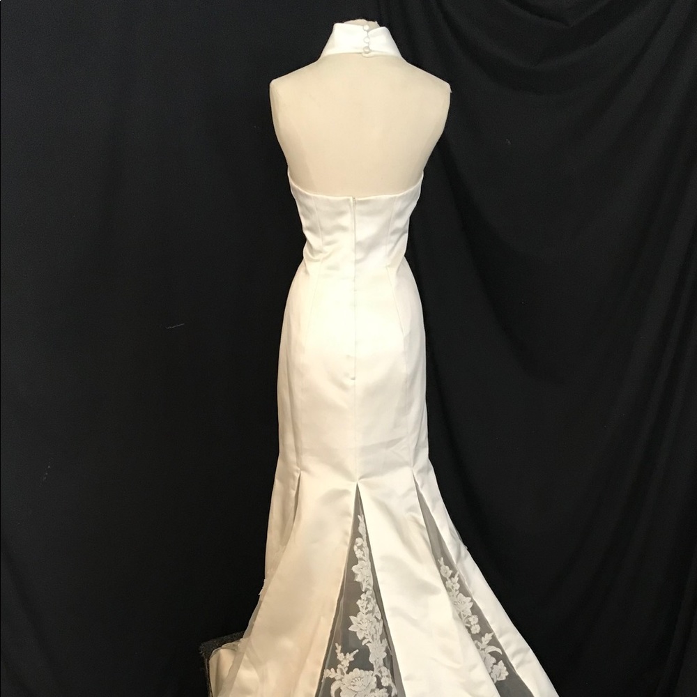 St Pucchi Z301 Designer Halter Neck A-Line Wedding Dress White 6